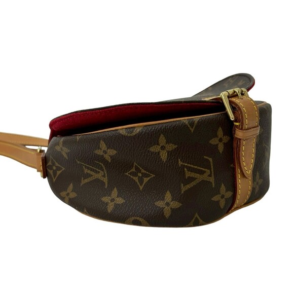 LOUIS VUITTON Authentic Brown Monogram Leather Pochette Shoulder Bag